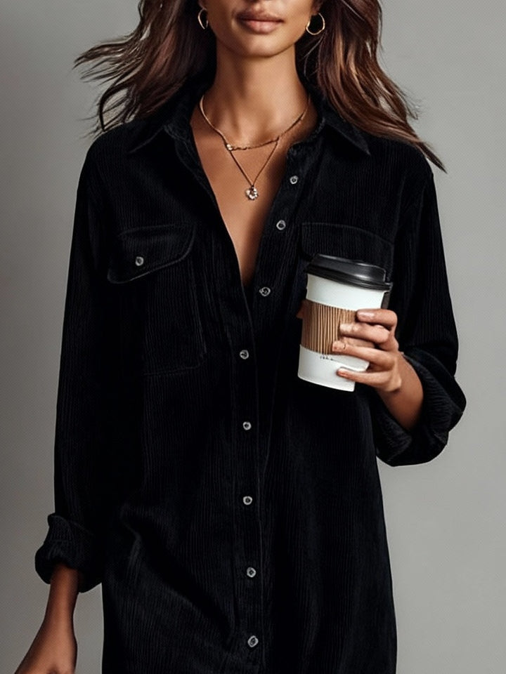 Marielle™ Corduroy Shirt Dress | Relaxed Elegance for Every Day