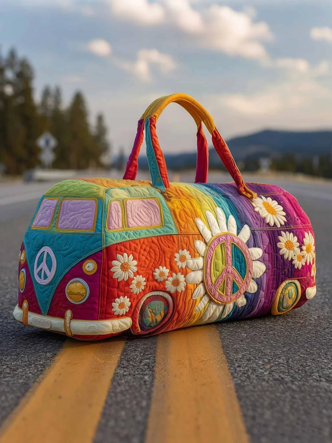 Hippie Journey Quilted Duffle Bag