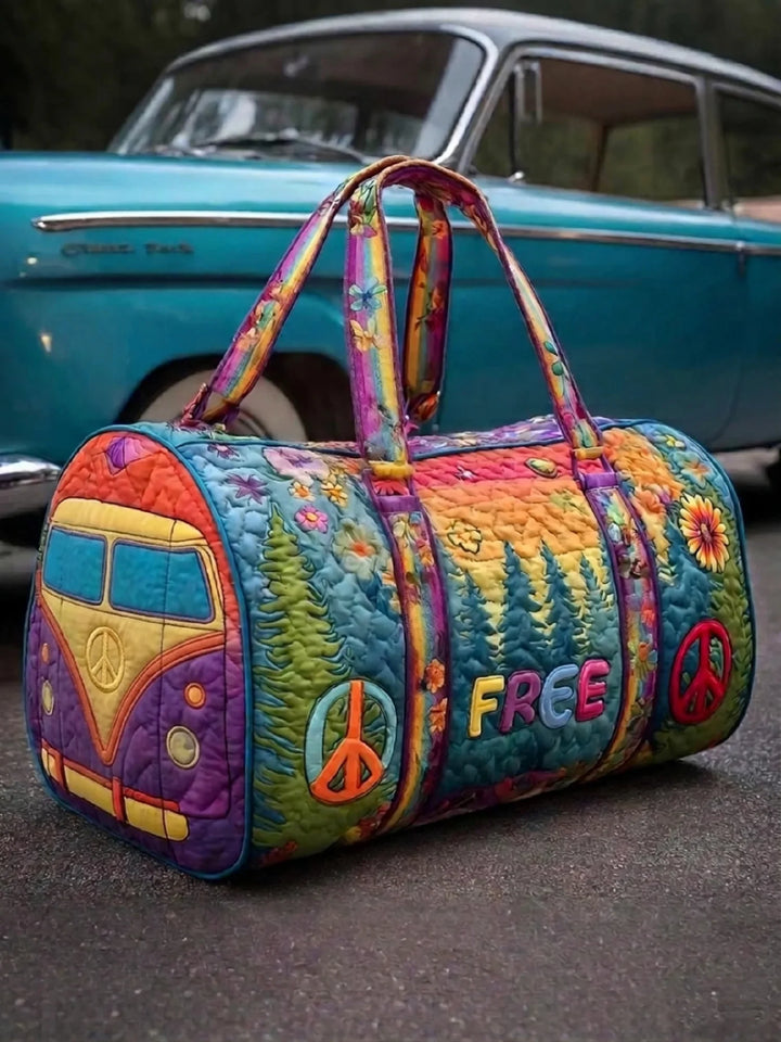 Hippie Vibe Quilted Duffle Bag