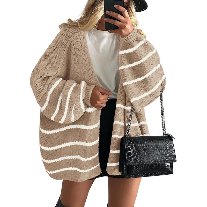 VERONIKA - Oversized Fit Lantern Sleeve Autumn Knit Cardigan