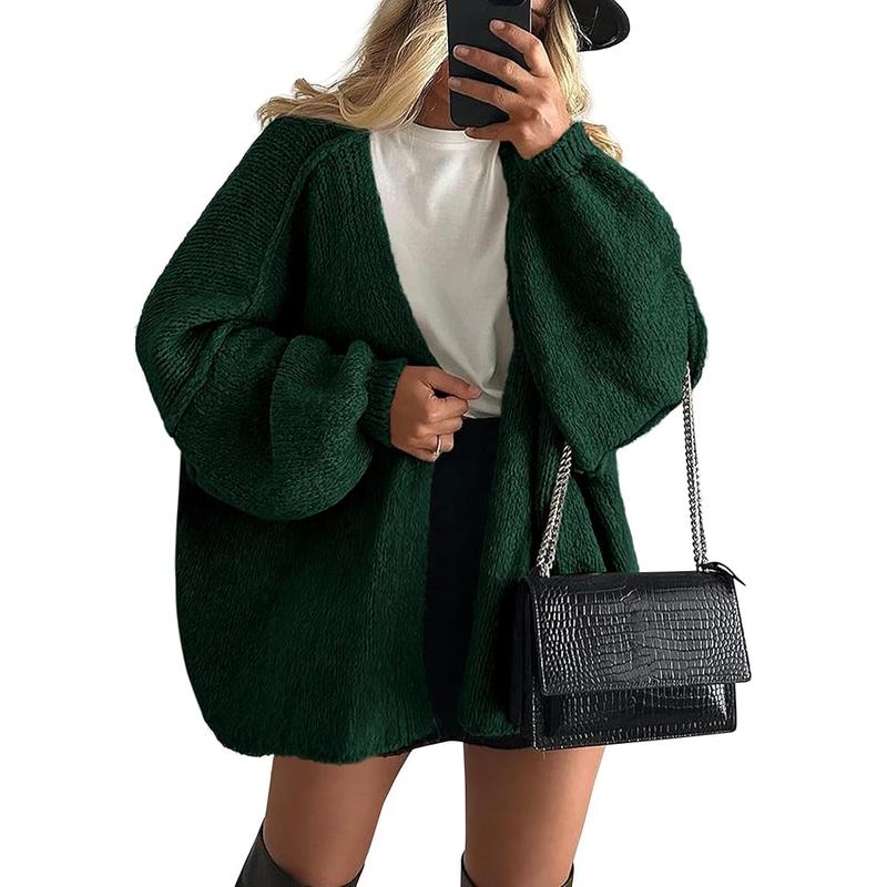 VERONIKA - Oversized Fit Lantern Sleeve Autumn Knit Cardigan