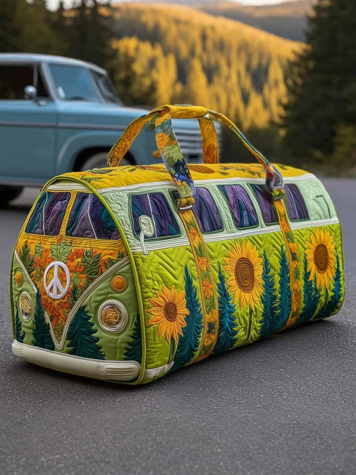 Sunflower Van Quilted Duffle Bag