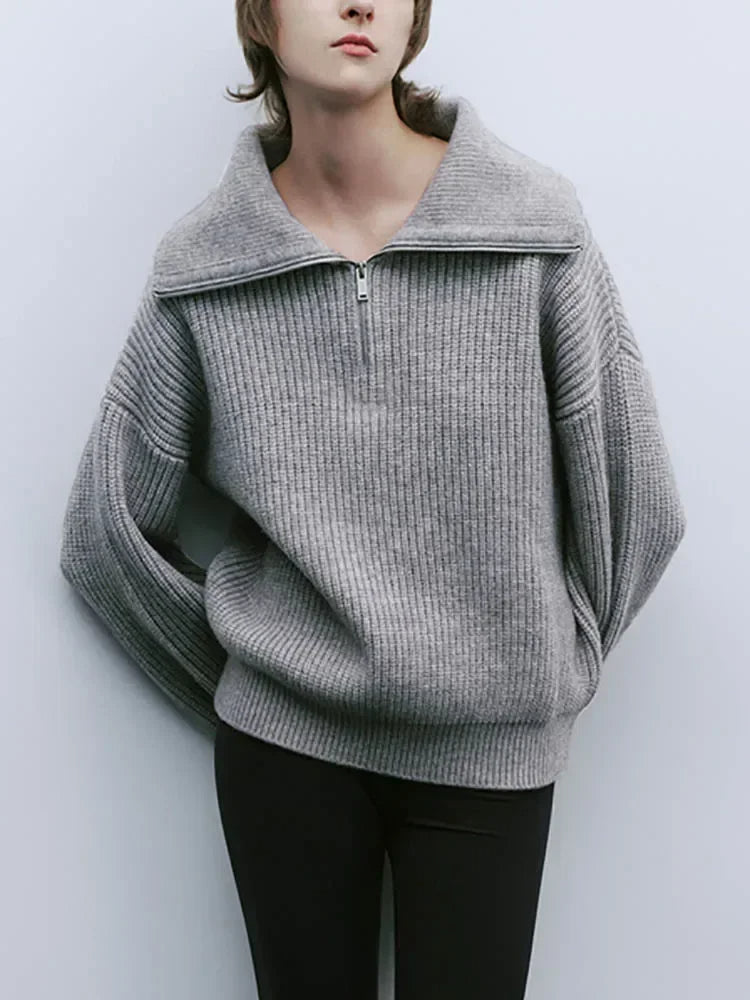 ELODIE - Comfy Half-Zip Sweater
