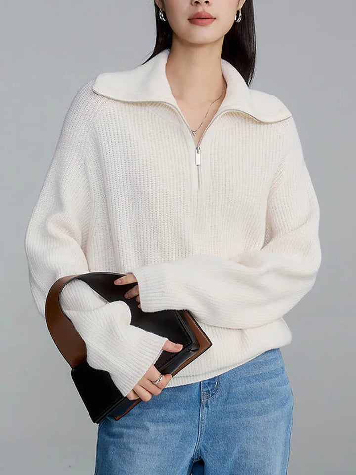 ELODIE - Comfy Half-Zip Sweater