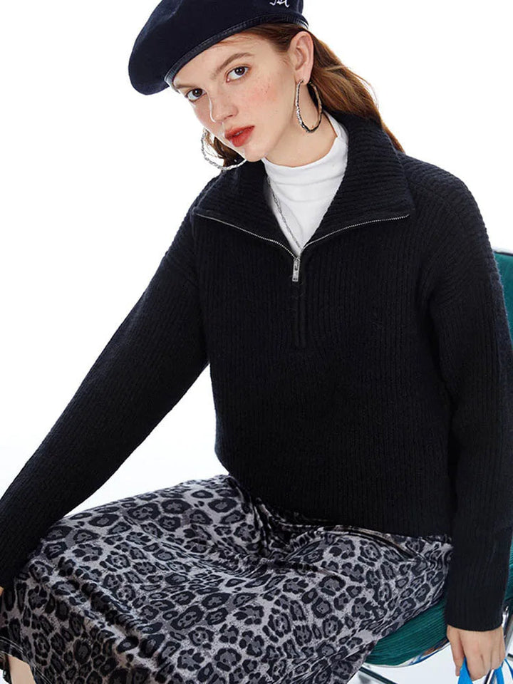 ELODIE - Comfy Half-Zip Sweater