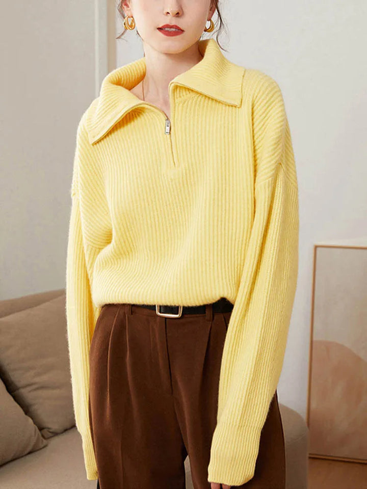 ELODIE - Comfy Half-Zip Sweater