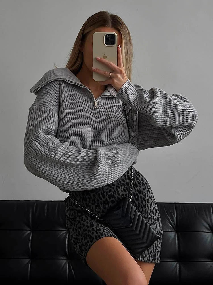 ELODIE - Comfy Half-Zip Sweater
