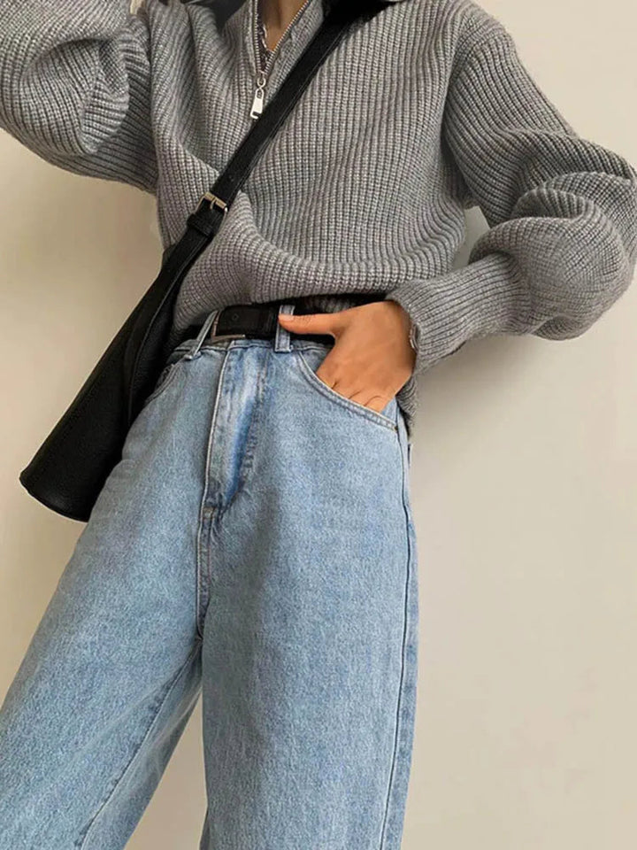 ELODIE - Comfy Half-Zip Sweater