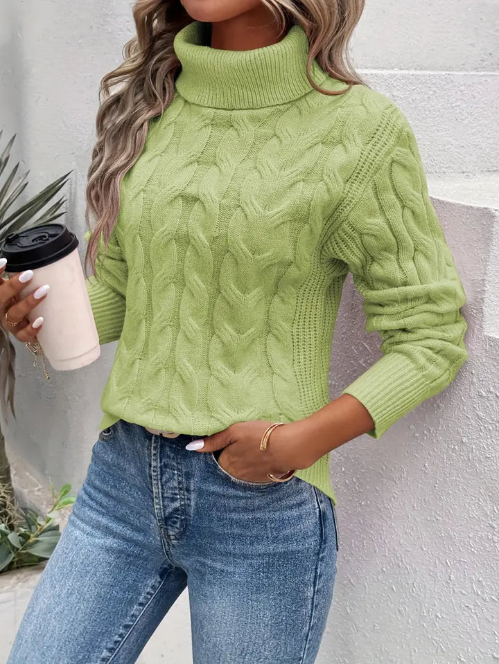 MAIKA - Cable Knit Turtleneck Sweater