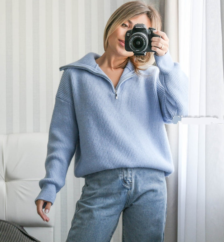 ELODIE - Comfy Half-Zip Sweater