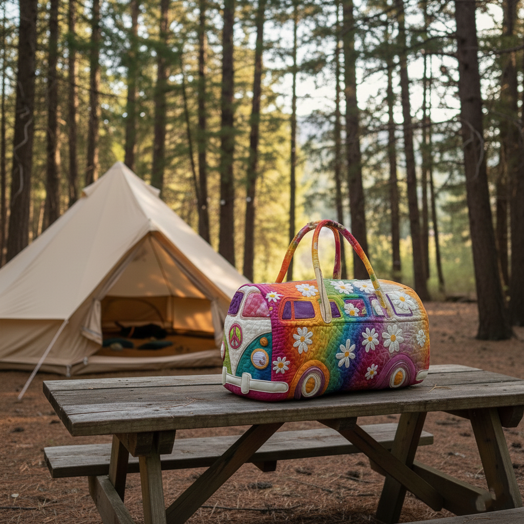 Hippie Journey Quilted Duffle Bag