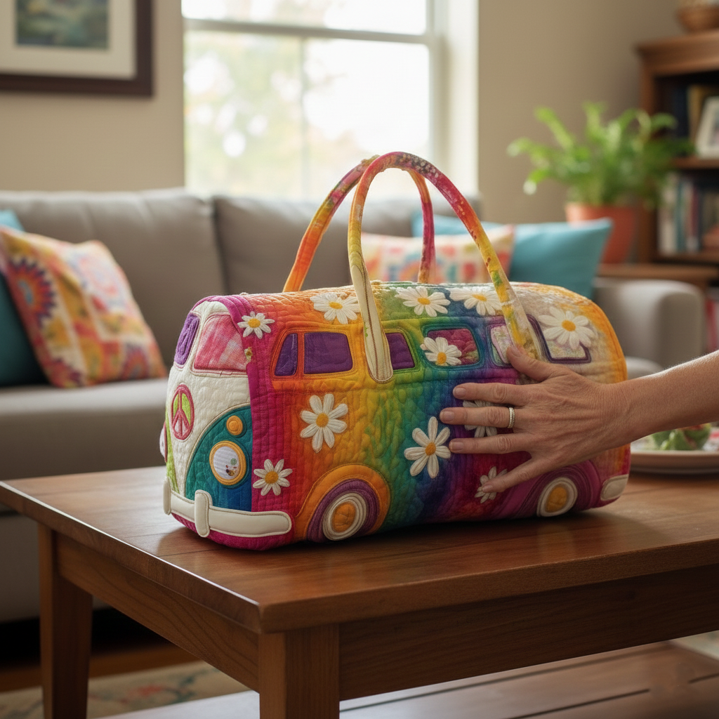 Hippie Journey Quilted Duffle Bag