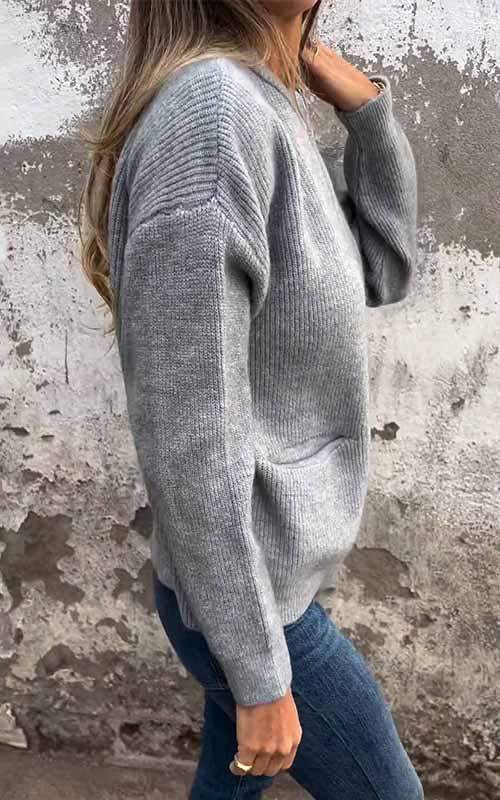 SARIA - Zip-Up Knit Cardigan