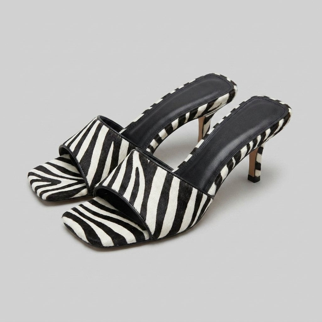 Bella | Stiletto Flip Flops Women Genuine Leather, Cushioned Insole