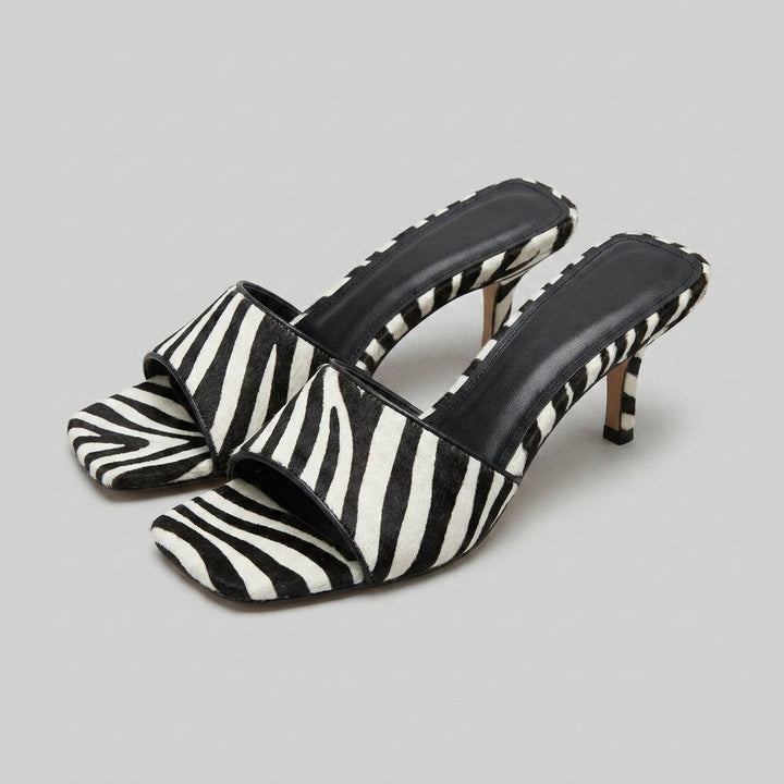 Bella | Stiletto Flip Flops Women Genuine Leather, Cushioned Insole