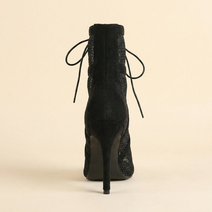 Diva | Dance Boots Customized Mesh Heels, 4-Inch Lace-Up