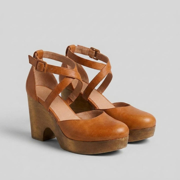 Elysia | Platform Sandals Adjustable Strap, Block Heel Design