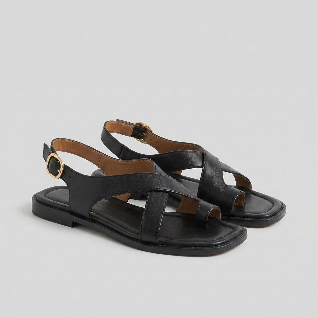 Ivy | Cross Sandals for Women Italian Leather, Orthopedic Cushioned