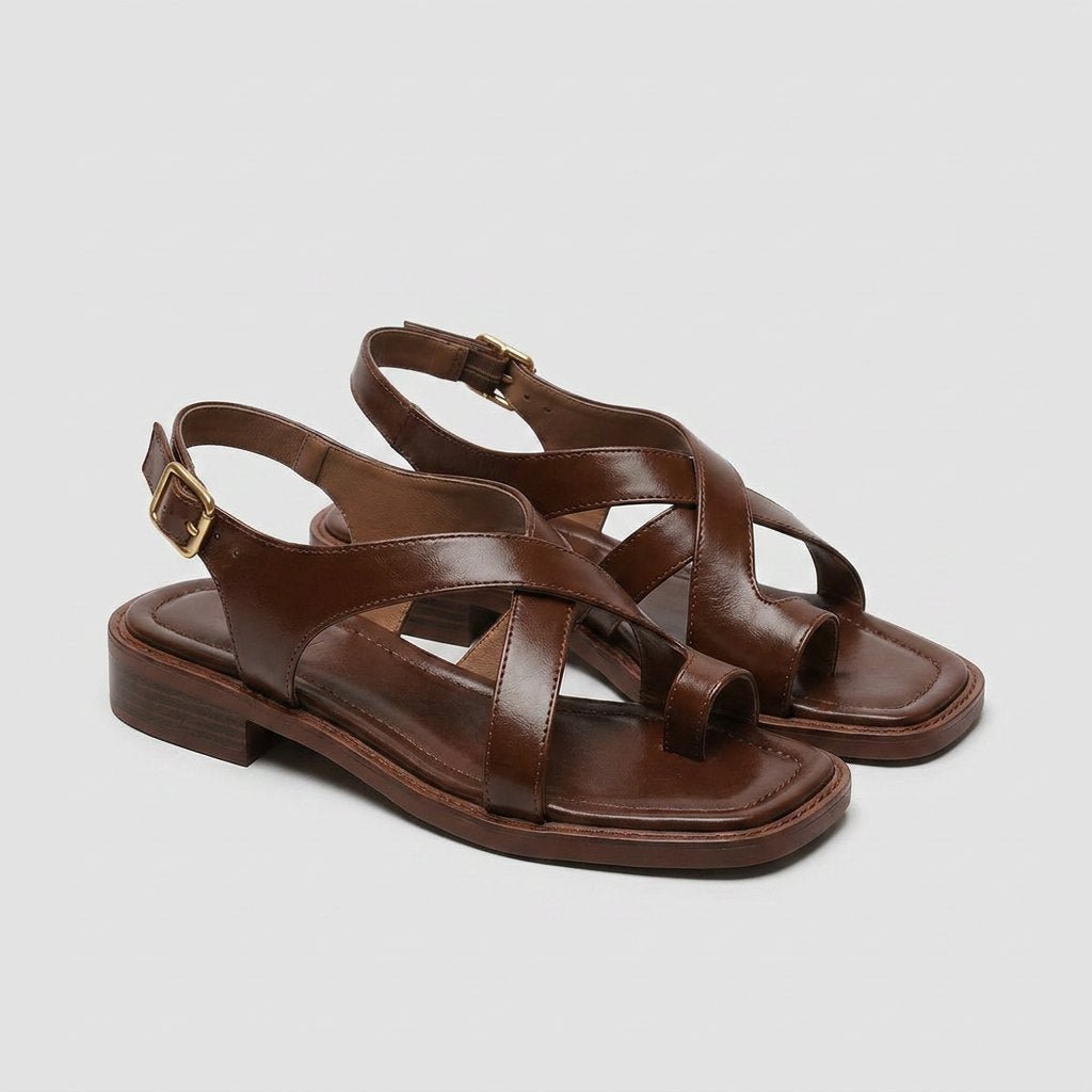 Ivy | Cross Sandals for Women Italian Leather, Orthopedic Cushioned