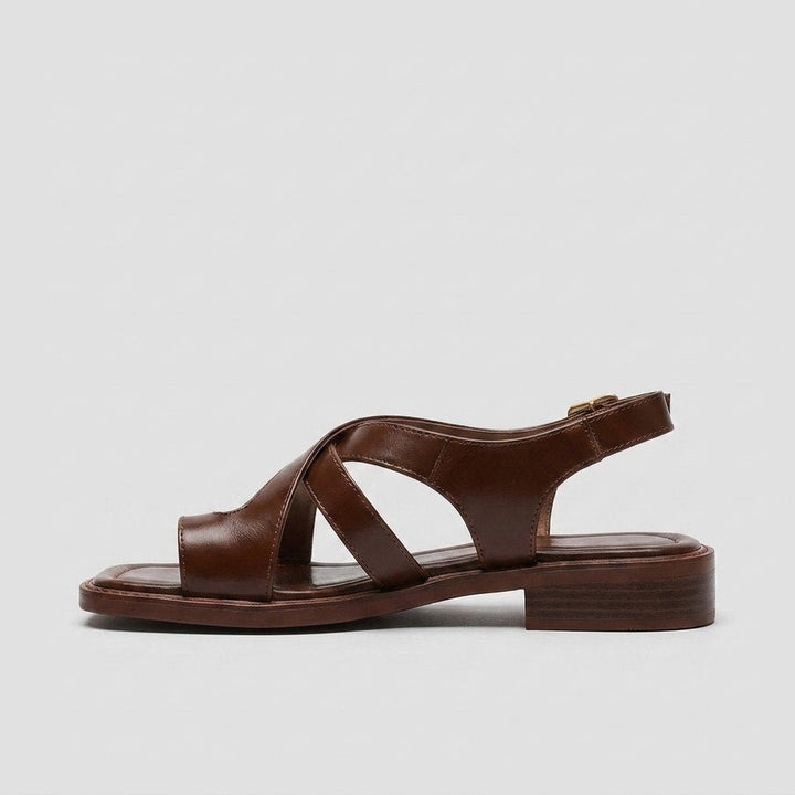 Ivy | Cross Sandals for Women Italian Leather, Orthopedic Cushioned