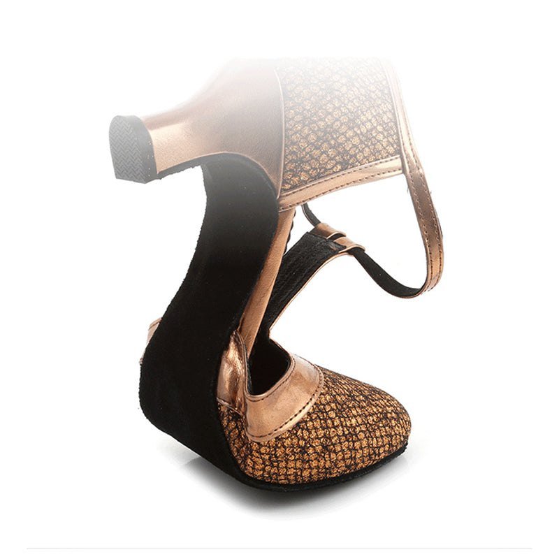 Slee | Luxe T-Strap Dance Heels  Leatherette, Suede Outsole, 3.5cm & 5.5cm Heights